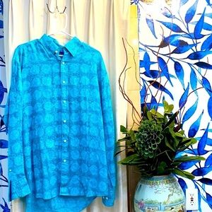 Saltaire Long Sleeve 100% Linen Button Down L